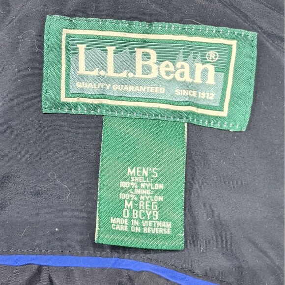 LL Bean Full Zip Nylon Windbreaker Medium - Picture 9 of 10
